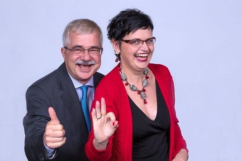 Monika Herbstrith-Lappe und Manfred-Lappe mit Humor