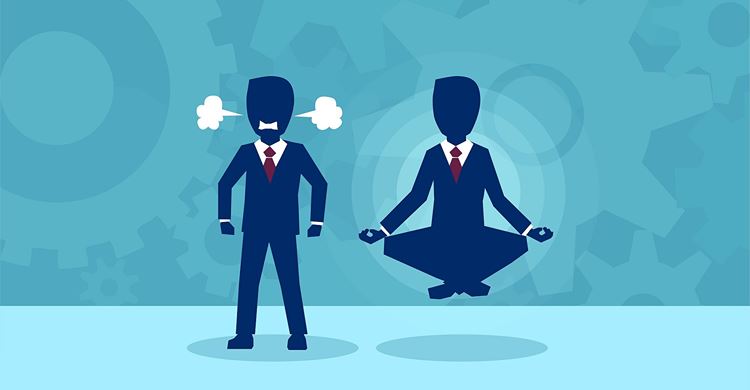 wütende Person, gelassene Person